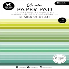 Studio Light Essentials Unicolor Paper Pad 5.8"X8.25" 36/Pkg-Nr. 156, Shades Of Green