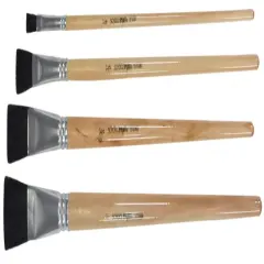 School Smart Black Bristle Paint Brushes, Long Handle, Assorted Sizes, Set of 72