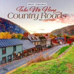 Take Me Home Country Roads | West Virginia Places | 2026 12 x 24 Inch (Hanging) Monthly Square Wall Calendar | Plastic-Free