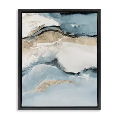 Stupell Industries Blue Organic Agate Pattern Framed Floater Canvas Wall Art Design by Lanie Loreth