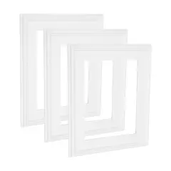 Cardinali Plein Aire Frame, White 14x18", 3 Pack - 3" Wide Moulding with Raised Edge -1/2" Rabbet Depth - Timeless Frame for Canvas - Made in USA