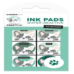 Studio Light Water-Reactive Ink Pads 6/Pkg-Nr. 28, Turquoises