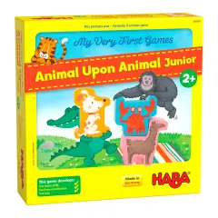 HABA My Very First Games - Animal Upon Animal Junior: Toddler Stacking Game for Preschool Learning Activities & Fun Family Games for Ages 2+ Multicolor