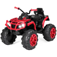 Best Choice Products 12V Kids Ride-On ATV Quad w/ Bluetooth, 3.7mph Max, Treaded Tires, LED Lights, Radio Red/Black