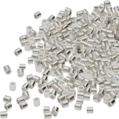 The Beadsmith Tube Crimp Beads, 2 x 2mm, 400 Pieces, Silver Color, Uniform Cylindrical Shape, No Sharp Edges, Designed to Secure The Ends of Jewelry Stringing Wires and Cables