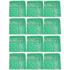 12 Pack Paisley Design Polyester Bandanas Great for Events, Crafts, Wear