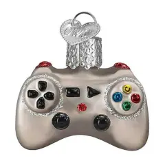 Old World Christmas 1.5 Inch Mini Video Game Controller Christmas Tree Ornament , Christmas Decor Gamer Entertainment Gray