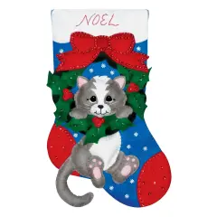 Design WorksGrey Cat Stocking Kit Multi