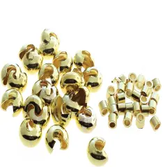 The Beadsmith Basic Elements Crimp Tubes & Smooth Crimp Covers Designed to Secure The Ends of Jewelry Stringing Cables & Wires, Gold Color