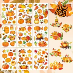 Fall Pumpkin Stickers - 9 Sheets