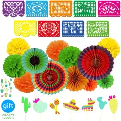 Kit Mexico theme party Decor Set for Festivals, Birthday, Taco (35 pack)
