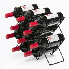 Mango Steam Modern Hexagon 10-Bottle Metal Wine Rack Black