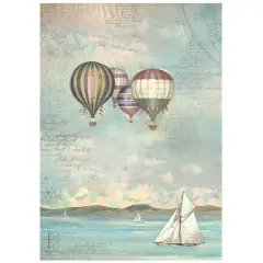 Stamperia Rice Paper Sheet A4-Sea Land Balloons
