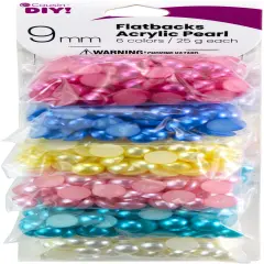 CousinDIY Acrylic Pearl Flatbacks 9mm-Pastel