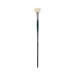 Creative Mark Imperial Professional Chungking Hog Bristle Brush - Fan , Handmade Long Handle Oil Paint Brushes for Artists, Nickel-Plated Brass Ferrules, Stiff Yet Soft Natural Bristles