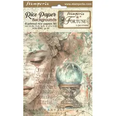 Stamperia Assorted Rice Paper Backgrounds A6 8/Sheets-Fortune