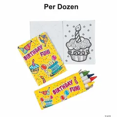 Mini Happy Birthday Coloring Sets 12 Pc.