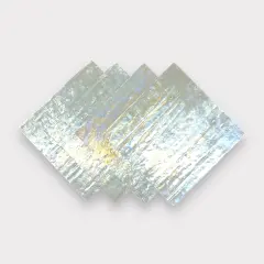 Crystal White Prisma COE 96 Fusible Glass Sheets / Mosaic Squares - 4 Pack