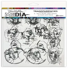 Dina Wakley MEdia Transparencies 8.5"X10.75" 6/Pkg-Tinies Set 1