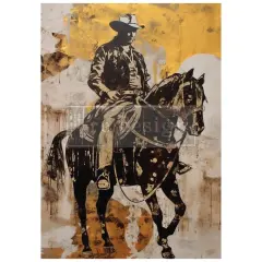 Prima Re-Design A1 Decoupage Fiber-Cowboy Cavalry