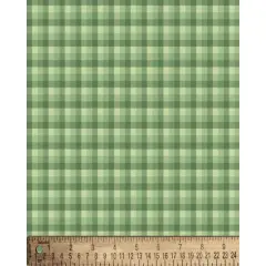 Checkered Gingham Green Cotton Fabric | By the Yard | Sewing and Crafting | 44 inches wide