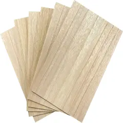 6 Pieces Veneered MDF Double Sided Paulownia Wood,MDF Core,6.4mm 1/4th Inch, 7" x11" Rectangle Slice