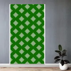 Kolam Rangoli Backdrop Indian Traditional Cloth Backdrop Photo Decor Banner Pooja Room Decor Decorative Cloth Dot Kolam Backdrop for Diwali Ganesha Puja Wedding Housewarming Gift Green