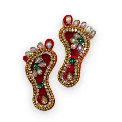 5 Sets of Acrylic Laxmi Feet, Deewali Decor, Lakshmi Pagh, Pooja Favor, Laxmi Feet, Laksmi Charan, Lakshmi Pagla, Sri Lakshmi Chran Paduka