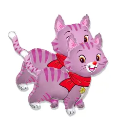 Lovely Cat Fuchsia Foil Balloon Large Shape 37"