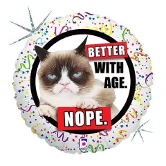 Grumpy Cat Better With Age Nope Foil Balloon Round 18"