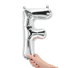 NorthStar Balloons 16" Silver Letter F Balloon Air Fill Only Foil Mylar
