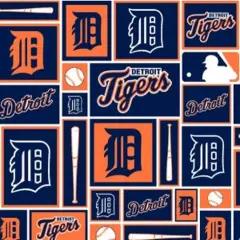 Licensed MLB Detroit Tigers Block Cotton 6660-B Fabric by the Yard