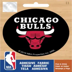Licensed NBA Chicago Bulls Global Logo On Solid Adhesive Fabric Badge