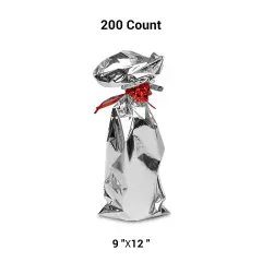 9&rdquo; x 12&rdquo; Silver Mirror Film Bags for Gifts & Products