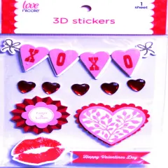 Nicole Love Valentine's Day XOXO Dimensional Stickers