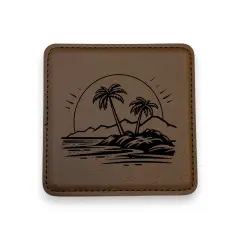 Coaster - Hawaii Beach - SET OF 2 - Leather or Stitched Cork Dark Brown/Black