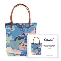 Crosscut Sewing Co.&reg; Lincoln Tote Sewing Kit - Beginner Sewing Project Kit Abstract cloud