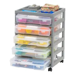 IRIS 5-Case Scrapbook Cart, Gray