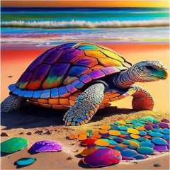 Eiazuiks Diamond Painting Kits for Adults, Colorful Turtle 5D DIY Diamond Art Kits Full Drill Diamond Dots for Gift Wall Decor and Relaxation Gem Arts 12x16 inch