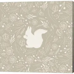 Floral Squirrel by Lady Louise Designs 12" x 12" Canvas Wall Art