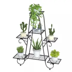 7 Tier Metal Plant Stand Shelves Flower Pot Display Rack Garden Patio Home Decor
