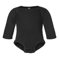 Rabbit Skins&reg; Premium Fine Jersey Baby Long Sleeve Bodysuit Black