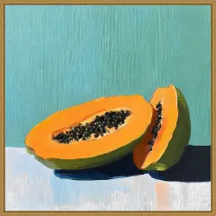 Blue Papaya II by Walker Noble Framed Canvas Wall Art