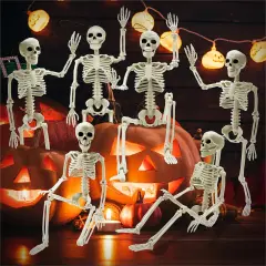 6 PCS Halloween Small Poseable Skeleton Decoration