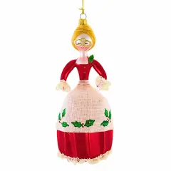Italian Ornaments 6.0 Inch Mrs. Claus' Christmas Countdown Christmas Tree Ornament , Christmas Decor Italian Glass Ornament Red