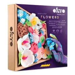 Okto Sensory Art DIY Wood & Craft Clay Kit - Flowers, Romance Colors