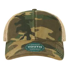 LEGACY&reg; Youth Old Favorite Trucker Cap Army Camo/ Khaki