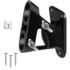 Two-Position Flag Pole Bracket Heavy Duty Cast Aluminum Wall Mount for Outside Black