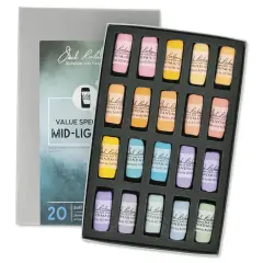 Richeson Soft Handrolled Pastels - Mid Lights 3, Set of 20