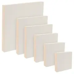 Da Vinci Pro Ultra Smooth Wood Canvas Gesso Board - 3/4" Deep, Bundle of 6 Square White Acrylic Polymer Gesso Panels for Painting Fine Portraits and Ultra Fine Detail Illustrations and Artwork